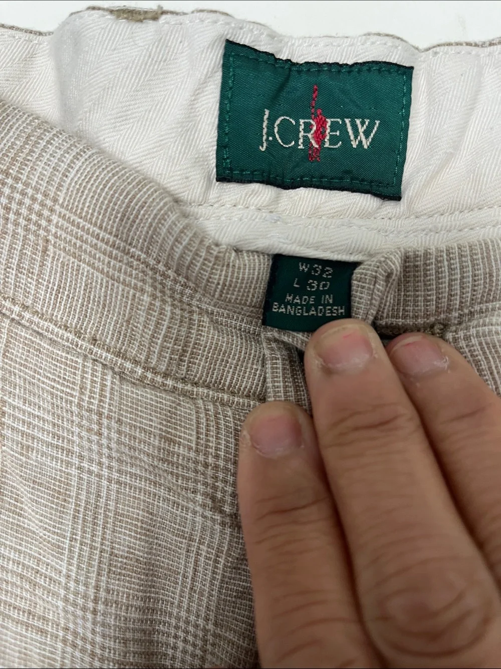 J. Crew Men's Tan 100% LinenChinos Oarsman